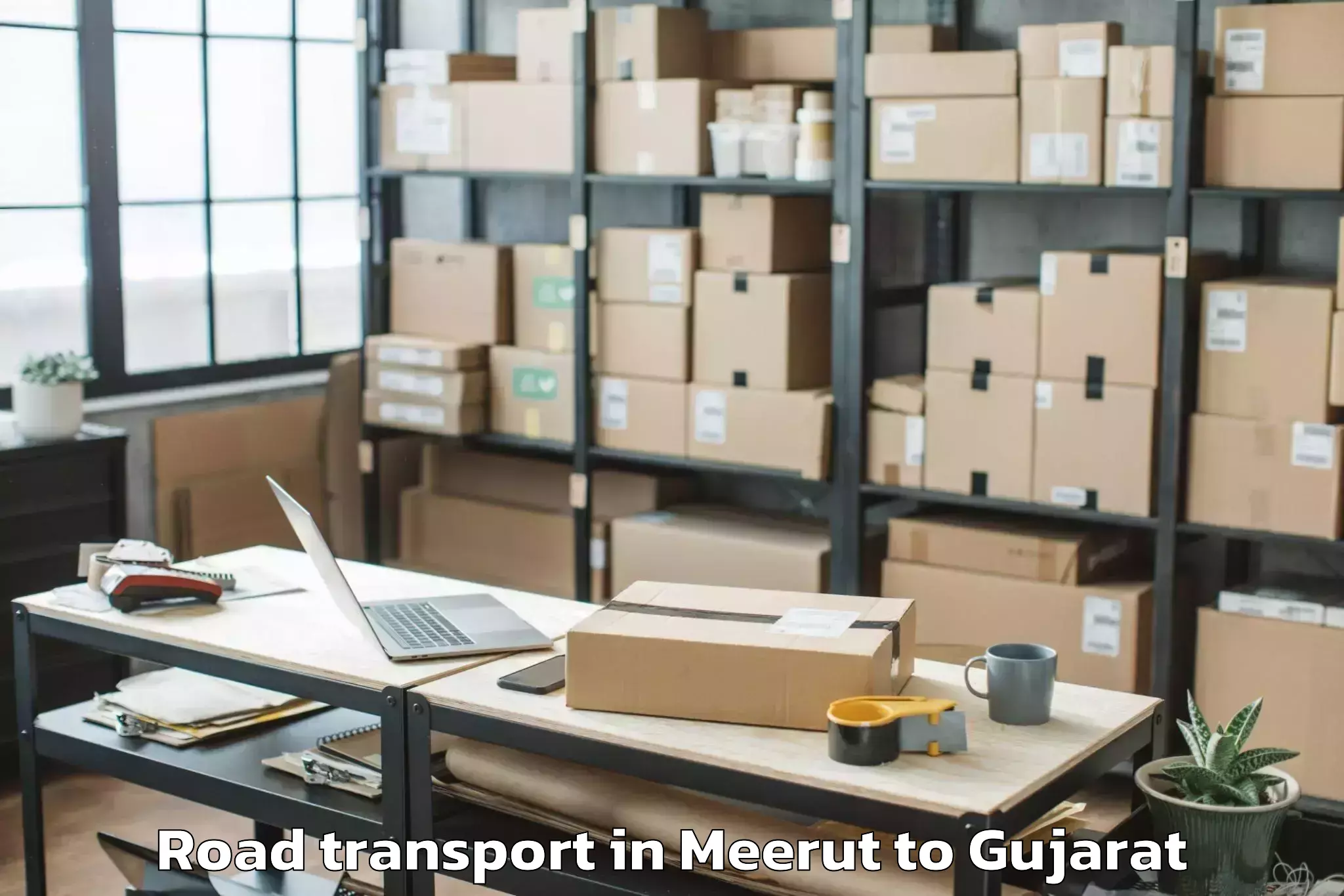 Top Meerut to Upleta Road Transport Available